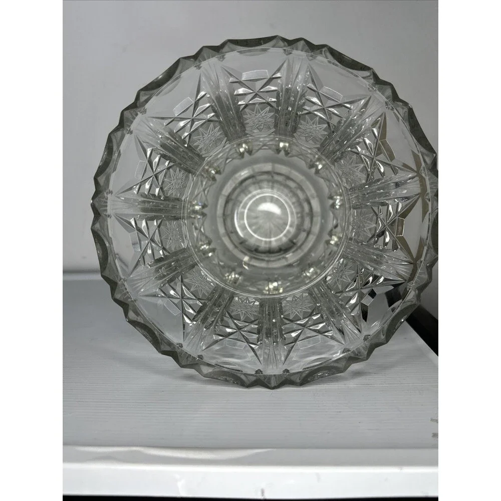 LAUSITZER BLEIKRISTALL CLEAR CUT LEAD CRYSTAL LEAD FOOTED VASE